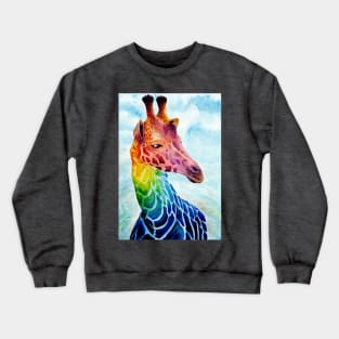 Colorful giraffe watercolor Crewneck Sweatshirt